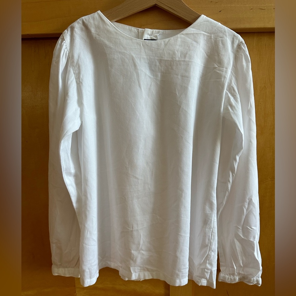 oscar de la renta white blouse buttons in back sz 12